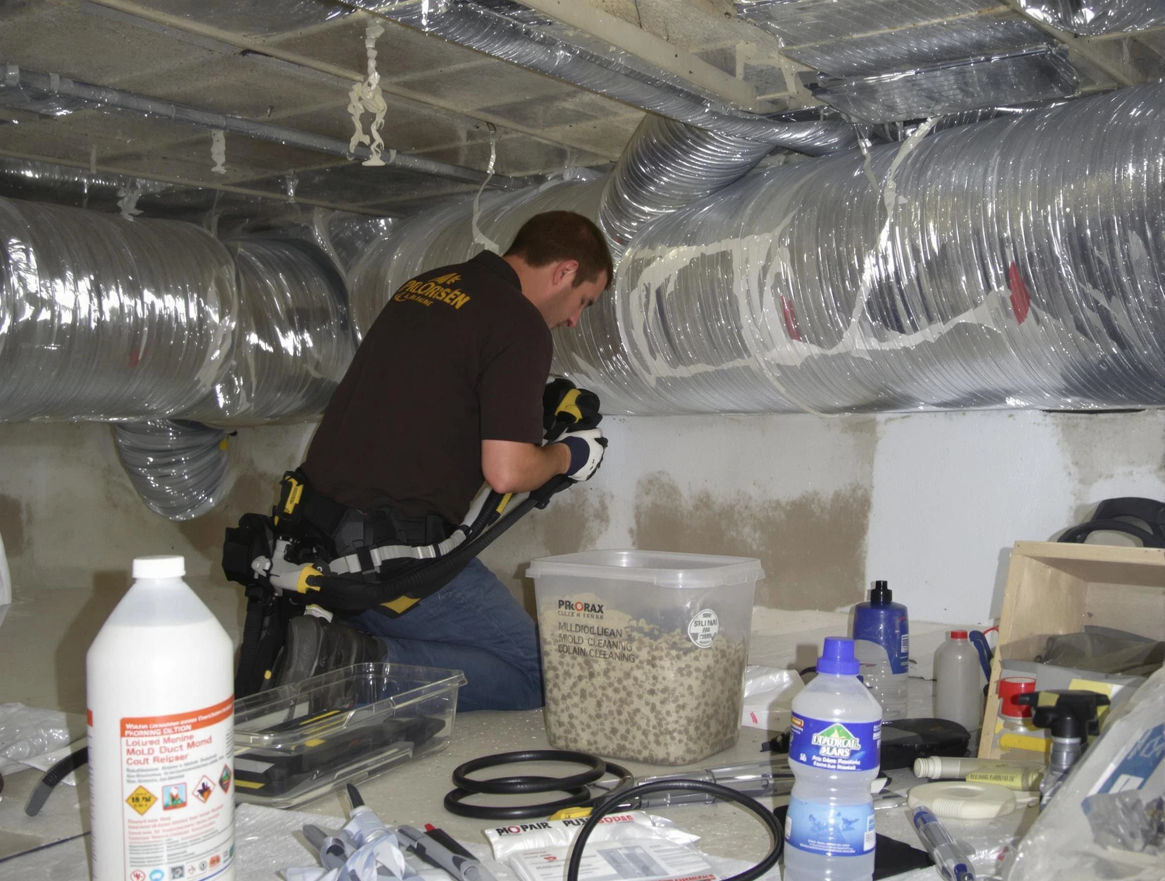 Gresham Park Air Duct Cleaning specialist performing professional mold removal from air ducts in Gresham Park