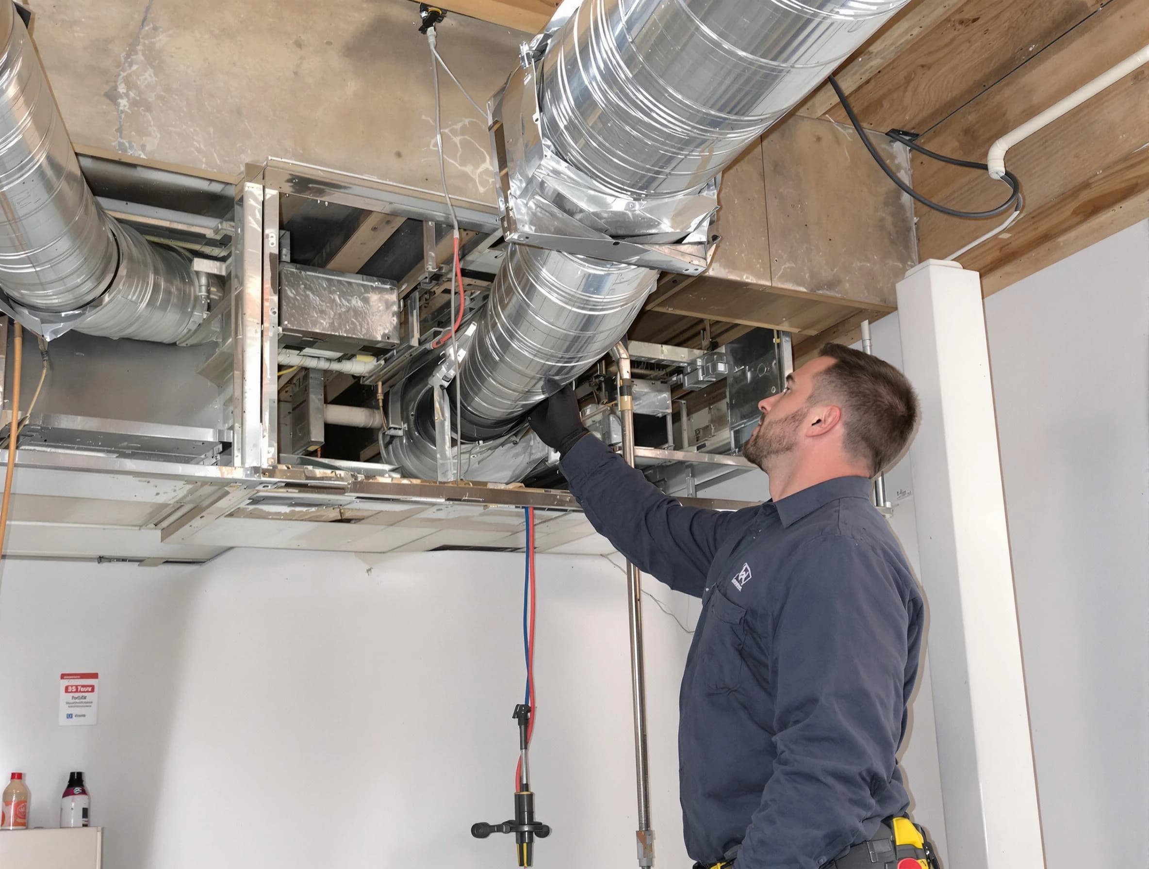 Gresham Park Air Duct Cleaning technician performing professional air duct repair using specialized tools in Gresham Park