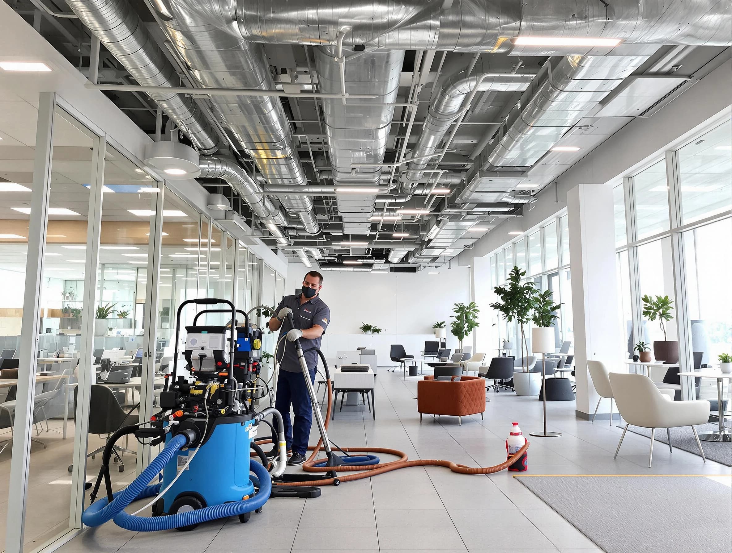 Gresham Park Air Duct Cleaning team conducting comprehensive commercial duct cleaning at a business location in Gresham Park