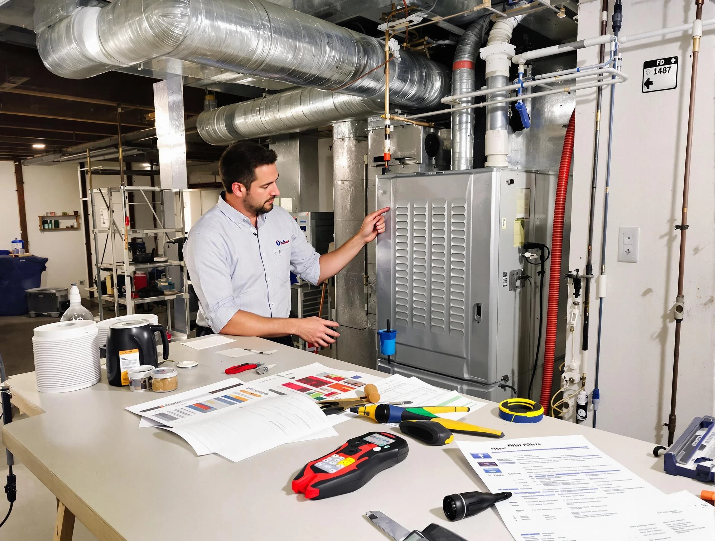 Gresham Park Air Duct Cleaning inspector conducting detailed filter system evaluation using professional diagnostic tools in Gresham Park