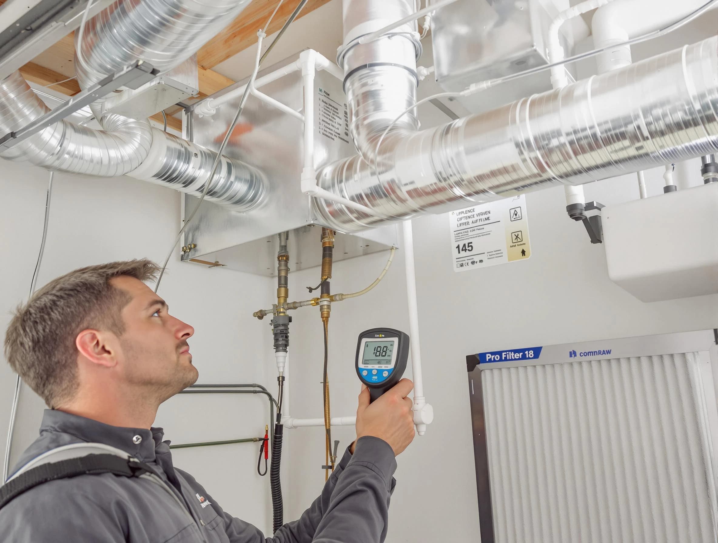 Gresham Park Air Duct Cleaning expert conducting detailed filter system inspection using diagnostic tools in Gresham Park