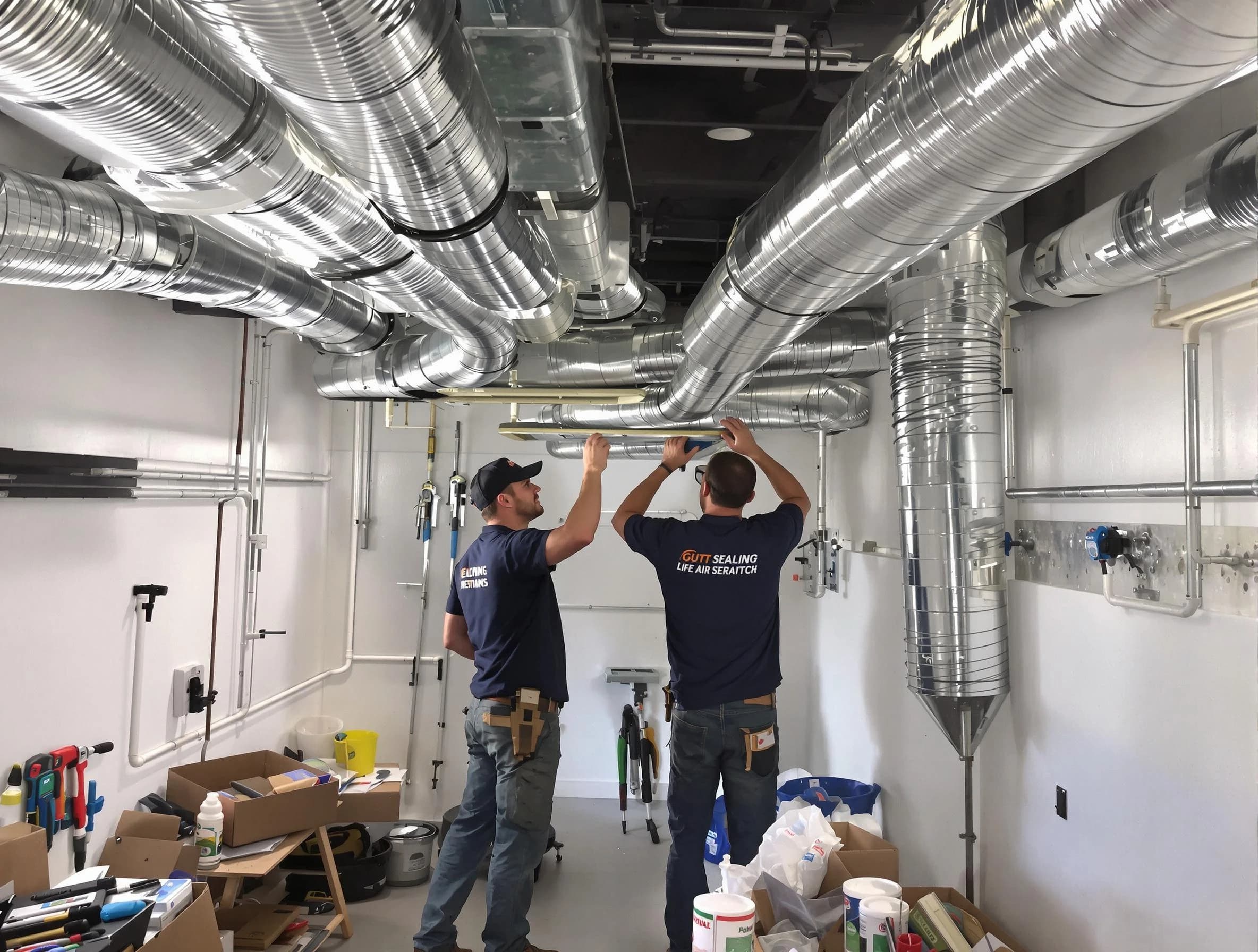 Gresham Park Air Duct Cleaning technician applying professional duct sealing solutions in Gresham Park