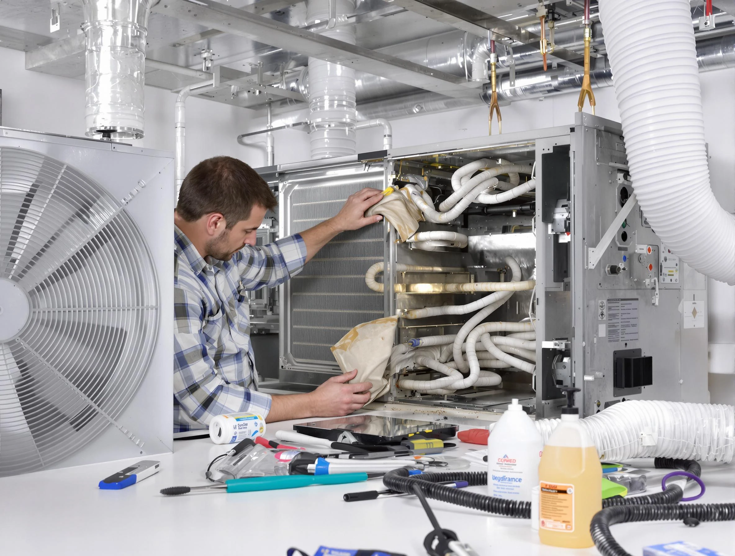 Gresham Park Air Duct Cleaning specialist performing precision AC coil cleaning in Gresham Park