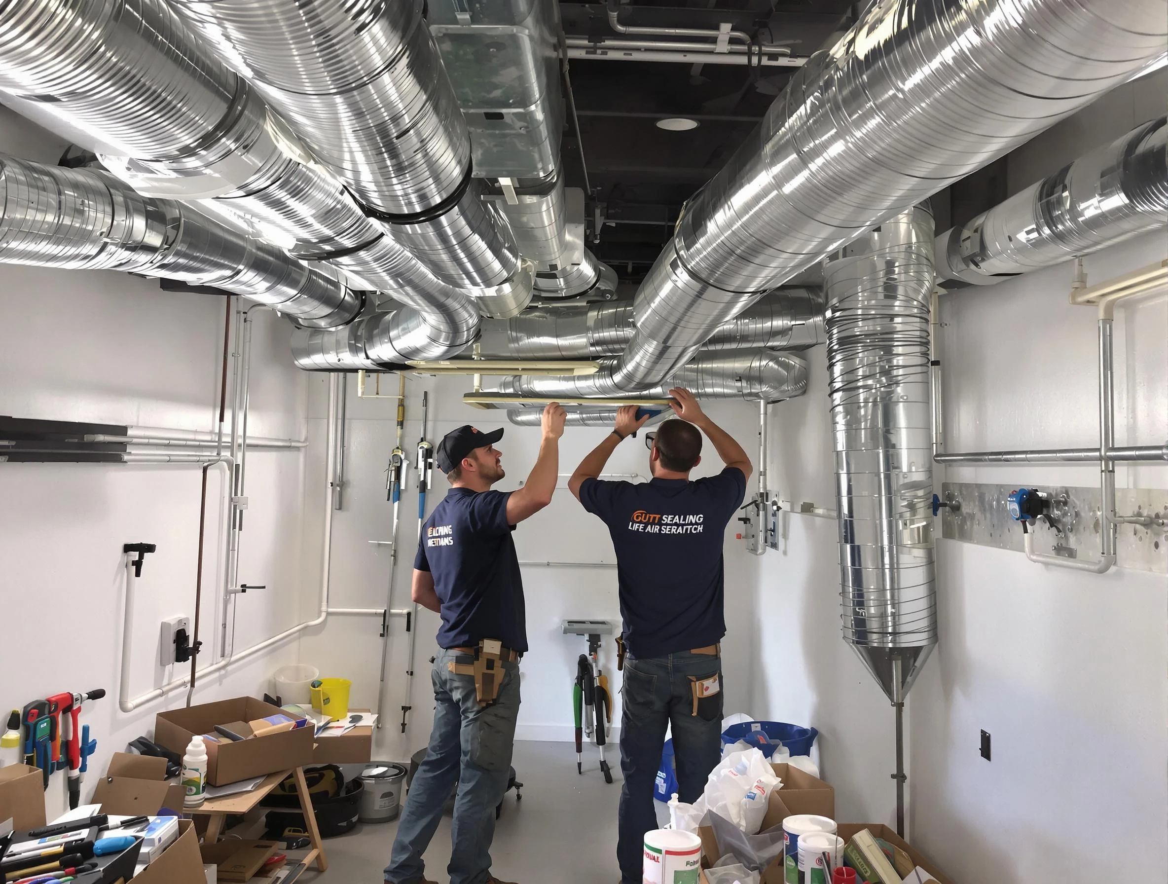 Gresham Park Air Duct Cleaning technician applying professional duct sealing solutions in Gresham Park