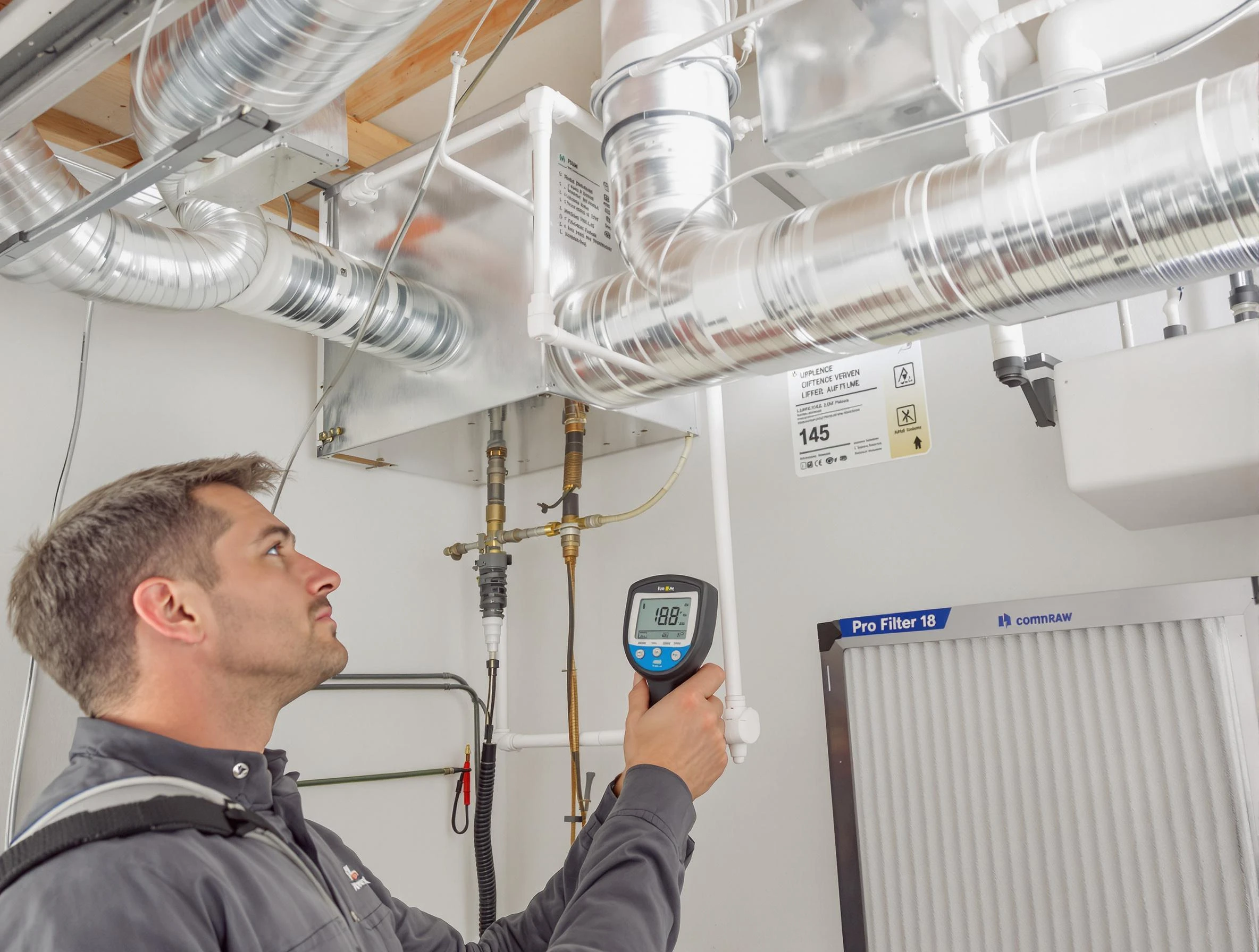 Gresham Park Air Duct Cleaning expert conducting detailed filter system inspection using diagnostic tools in Gresham Park
